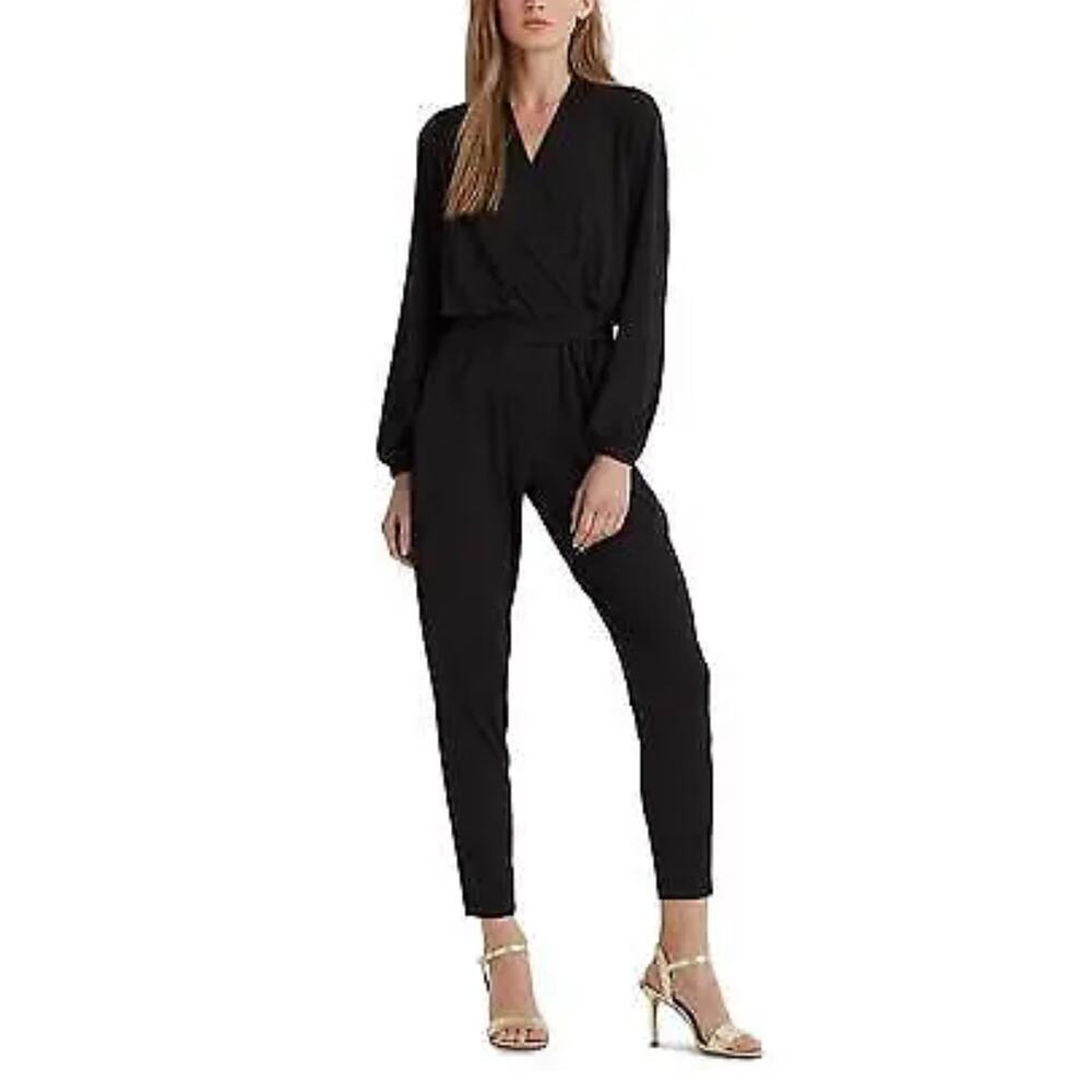 Lauren Ralph Lauren Women's Navy Jersey Keyhole Jumpsuit M NWT